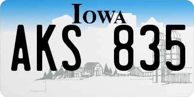 IA license plate AKS835