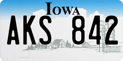 IA license plate AKS842