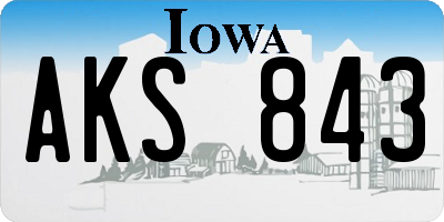IA license plate AKS843