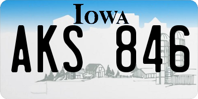 IA license plate AKS846