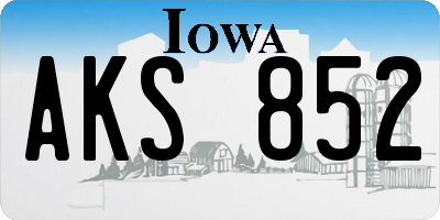 IA license plate AKS852