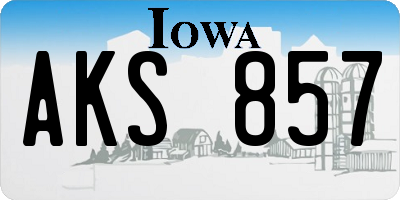 IA license plate AKS857