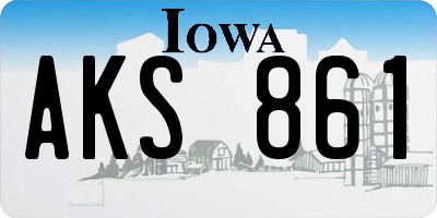 IA license plate AKS861