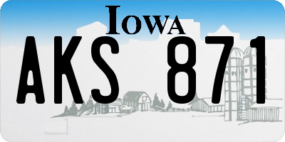 IA license plate AKS871