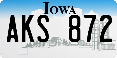 IA license plate AKS872