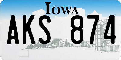 IA license plate AKS874