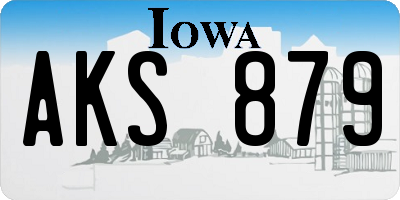 IA license plate AKS879