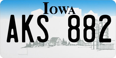 IA license plate AKS882