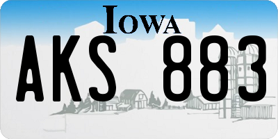 IA license plate AKS883