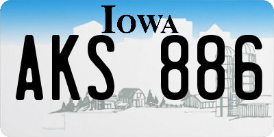 IA license plate AKS886