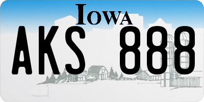 IA license plate AKS888