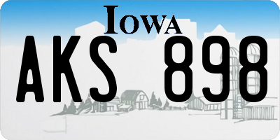 IA license plate AKS898