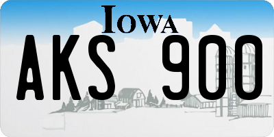 IA license plate AKS900