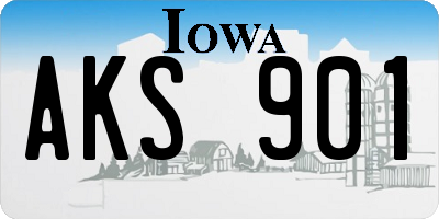 IA license plate AKS901