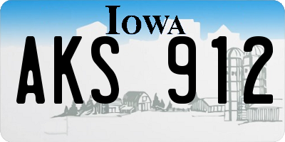 IA license plate AKS912