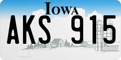 IA license plate AKS915