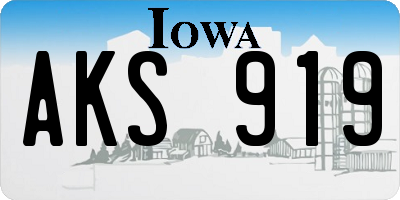 IA license plate AKS919