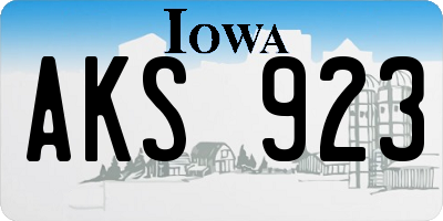 IA license plate AKS923
