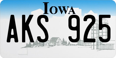 IA license plate AKS925