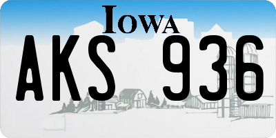 IA license plate AKS936