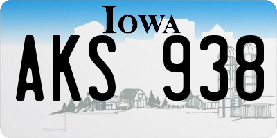 IA license plate AKS938