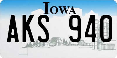 IA license plate AKS940