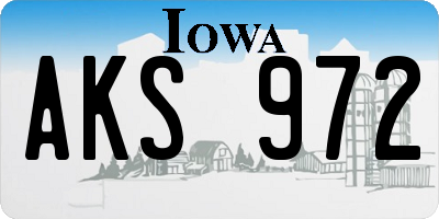 IA license plate AKS972