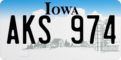 IA license plate AKS974