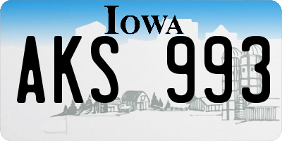 IA license plate AKS993