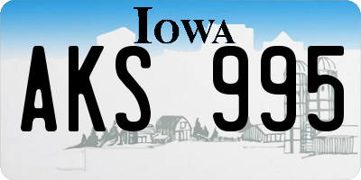 IA license plate AKS995