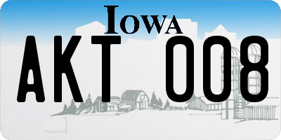 IA license plate AKT008
