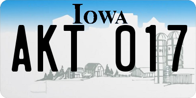IA license plate AKT017