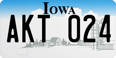 IA license plate AKT024