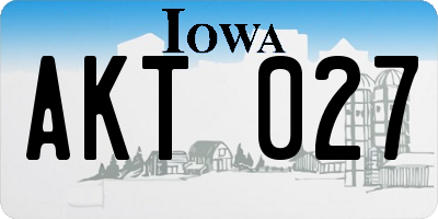 IA license plate AKT027