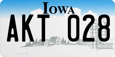 IA license plate AKT028