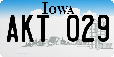 IA license plate AKT029