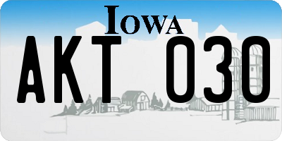 IA license plate AKT030