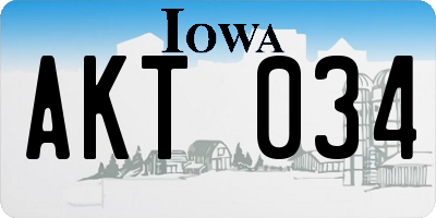 IA license plate AKT034