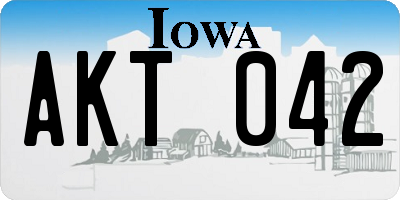 IA license plate AKT042