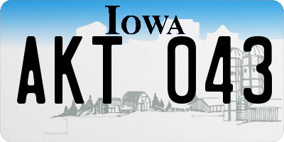 IA license plate AKT043