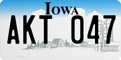 IA license plate AKT047