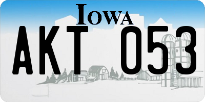 IA license plate AKT053