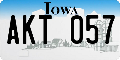 IA license plate AKT057