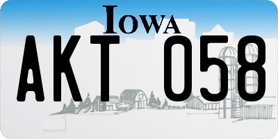 IA license plate AKT058