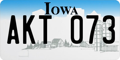IA license plate AKT073