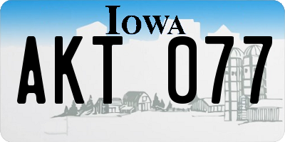 IA license plate AKT077