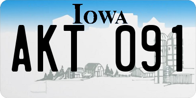 IA license plate AKT091