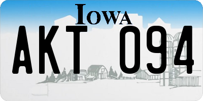 IA license plate AKT094