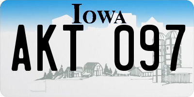 IA license plate AKT097