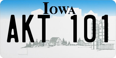 IA license plate AKT101